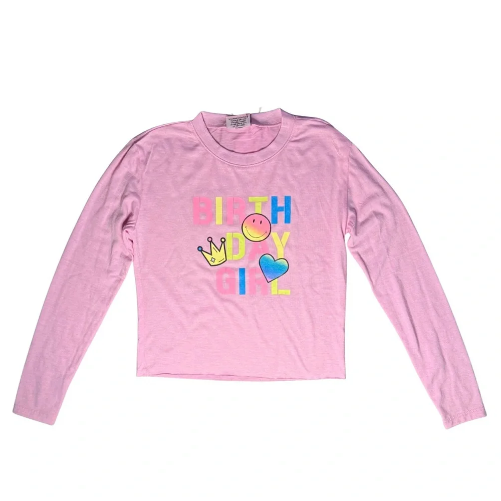 Firehouse Pink Birthday long sleeve top girls size XS (6) NWOT